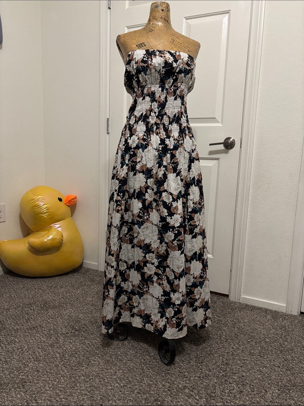Abercrombie & Fitch strapless dress M dark academia floral fall whimsical boho